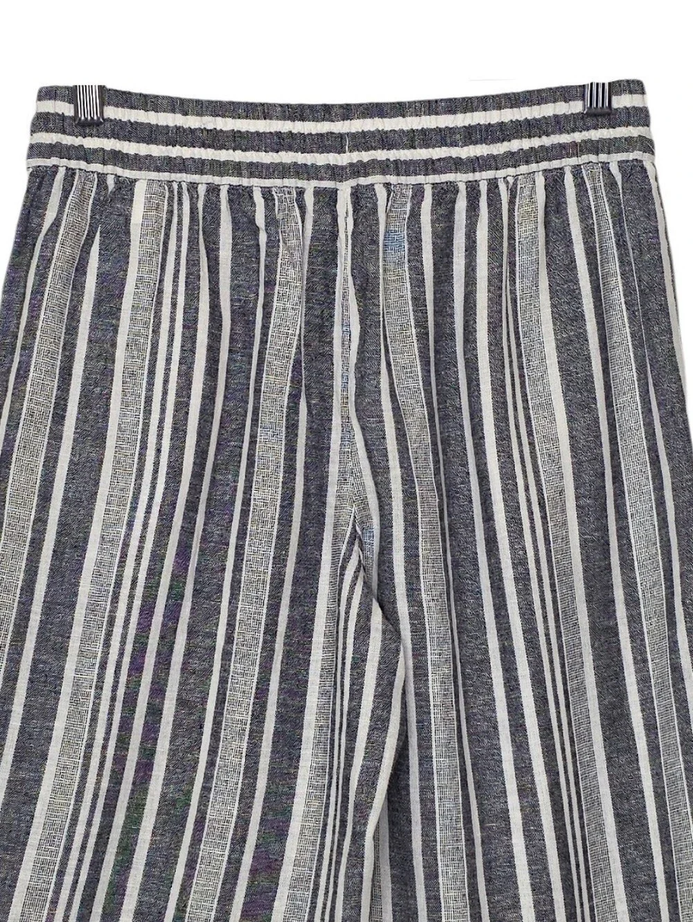 Banana Republic Black & White Striped Wide-Leg Pull-On Cropped Pants Size XS